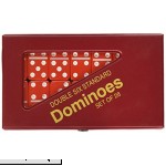 CHH 2408L-RD Double 6 Standard Domino Set with Matching Vinyl Case Red and White  B00LSZOS04
